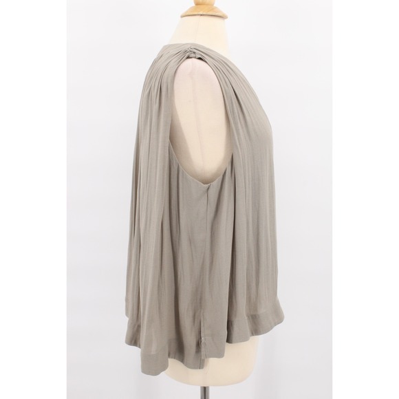 Free People Darcy Top Size M TAUPE Super V Neck Draped Sleeveless - Picture 5 of 11